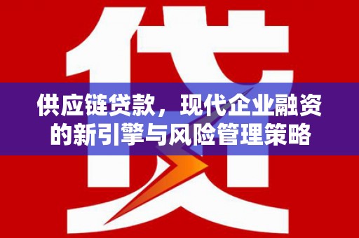 双鸭山供应链贷款，现代企业融资的新引擎与风险管理策略