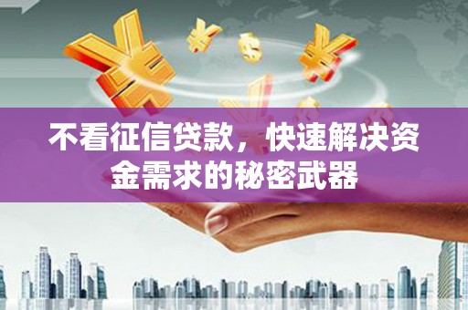 双鸭山不看征信贷款，快速解决资金需求的秘密武器