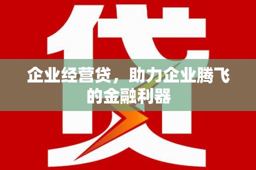 双鸭山企业经营贷，助力企业腾飞的金融利器