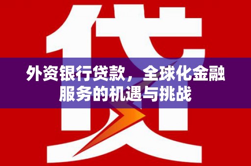 双鸭山外资银行贷款，全球化金融服务的机遇与挑战