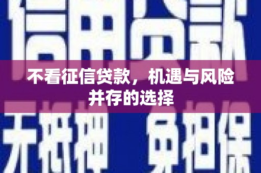 双鸭山不看征信贷款，机遇与风险并存的选择